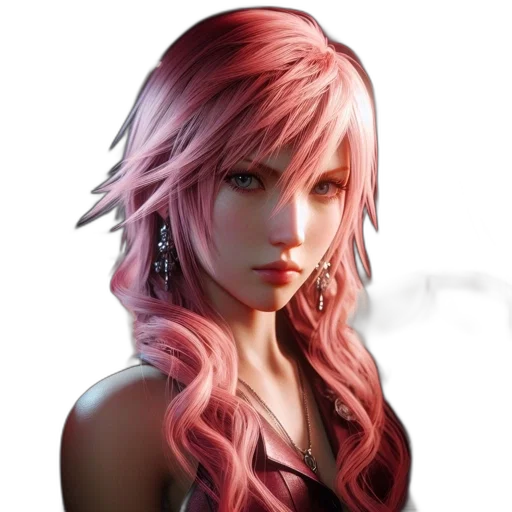 face, hair, fantasy art, photorealistic transparent PNG cut-out