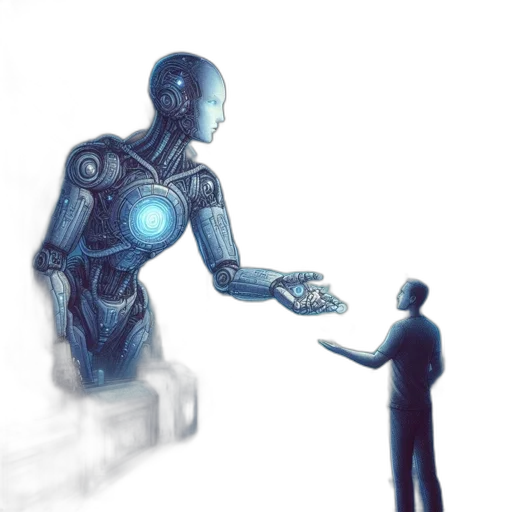 robot, concept art, 3d render, comic book art transparent PNG cut-out