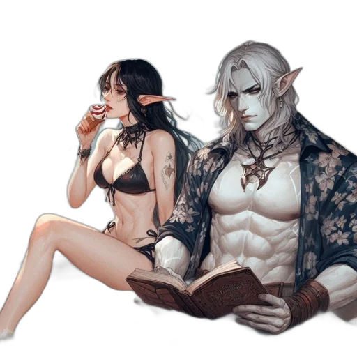 fantasy art, concept art, comic book art, watercolor transparent PNG cut-out