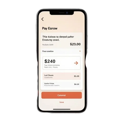 escrow, pay, app, use transparent PNG cut-out