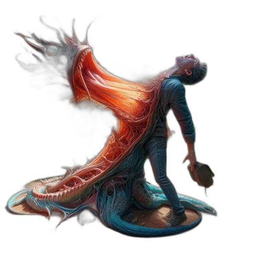 dragon, creature, staff, sword transparent PNG cut-out