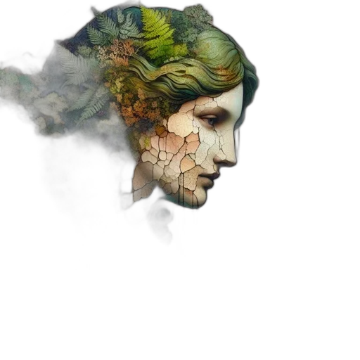face, mask, crown, fantasy art transparent PNG cut-out