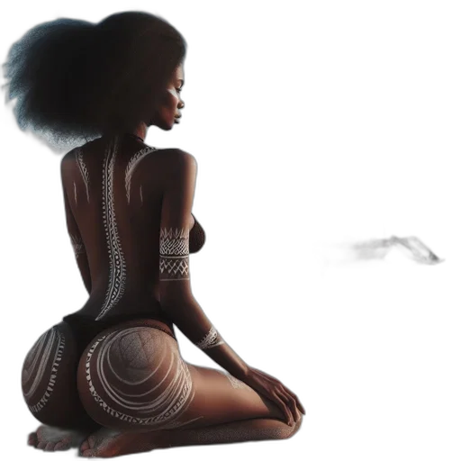dress, hair, concept art, 3d render transparent PNG cut-out