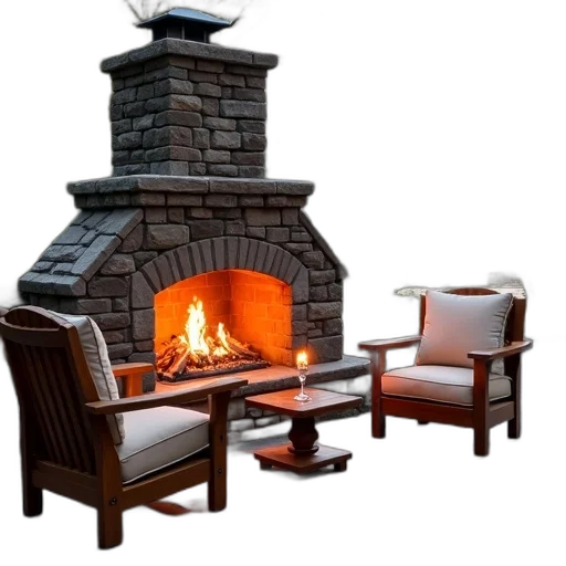 furniture, 3d render, photorealistic, fire transparent PNG cut-out