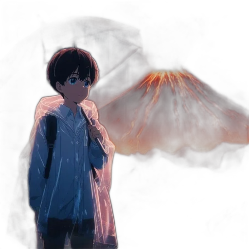 jacket, umbrella, creature, dragon transparent PNG cut-out