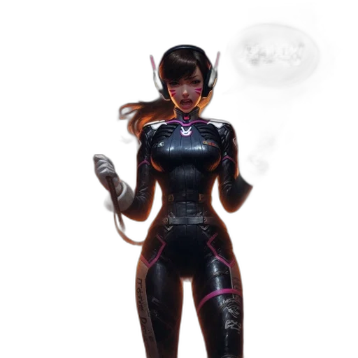 robot, staff, concept art, 3d render transparent PNG cut-out