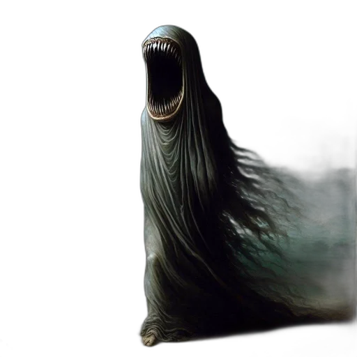 creature, mask, dress, hair transparent PNG cut-out