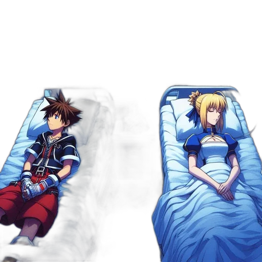 anime, concept art, pixel art, 3d render transparent PNG cut-out