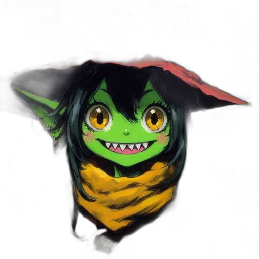 dragon, mask, creature, staff transparent PNG cut-out