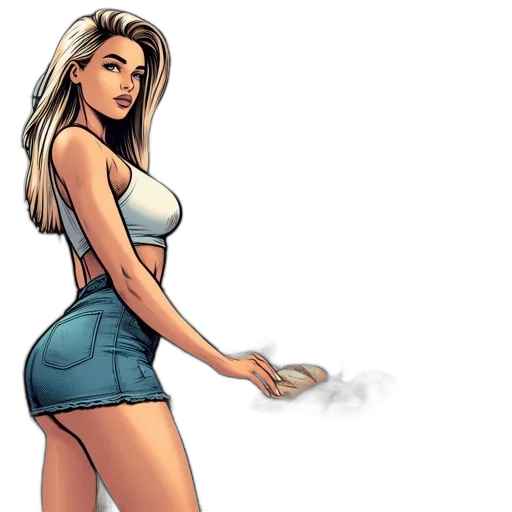 dress, comic book art, concept art, cartoon transparent PNG cut-out