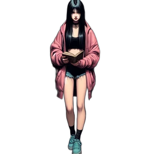 jacket, dress, creature, shoes transparent PNG cut-out