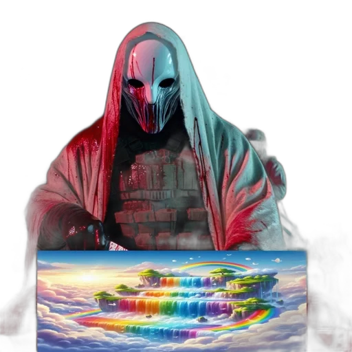 mask, creature, jacket, weapon transparent PNG cut-out