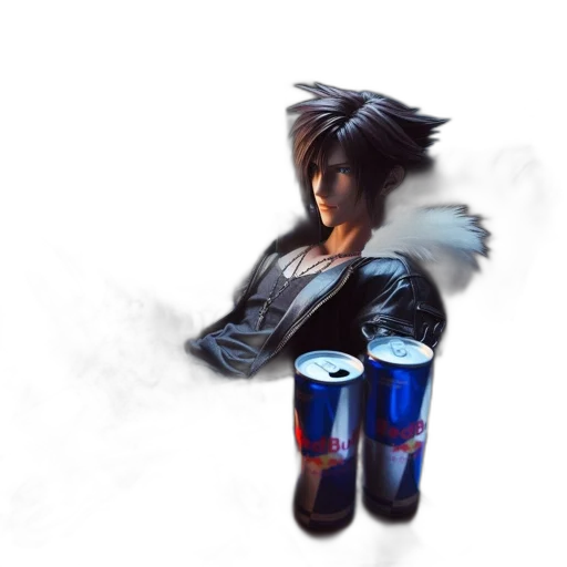 bottle, jacket, robot, hair transparent PNG cut-out