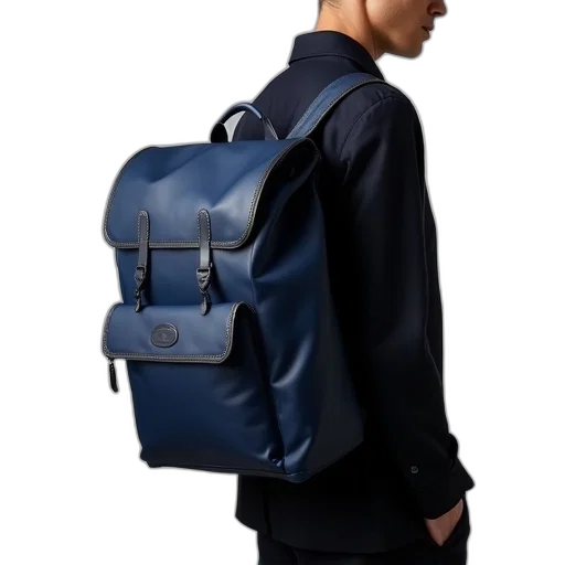jacket, 3d render, blue, backpack transparent PNG cut-out