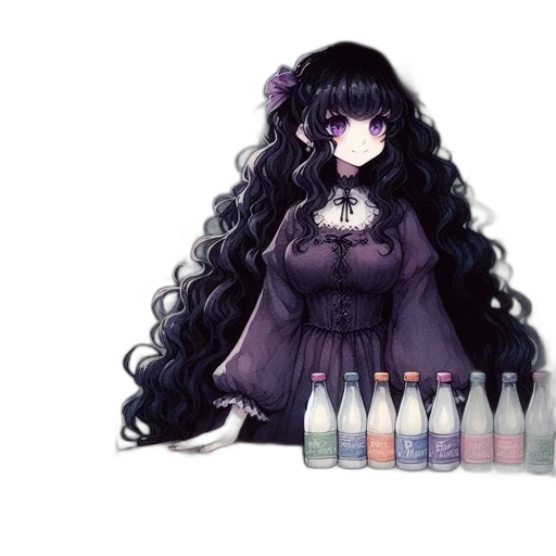 bottle, dress, hair, food transparent PNG cut-out