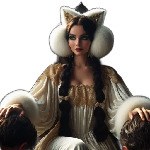 crown, hat, dress, hair transparent PNG cut-out