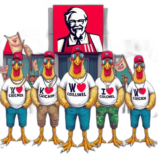food, concept art, chicken, characters transparent PNG cut-out