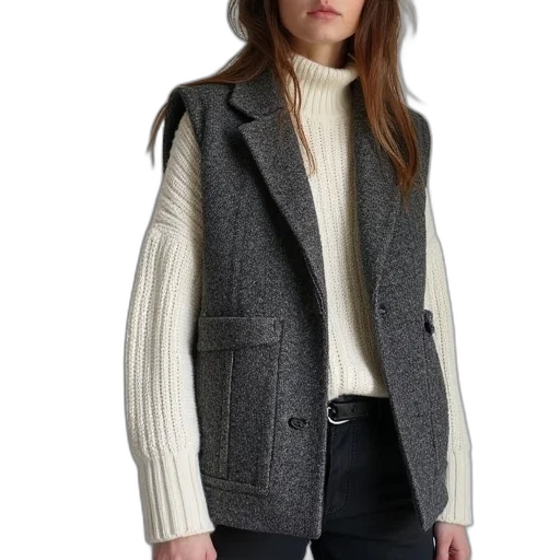 jacket, monochrome, earth tones, dark transparent PNG cut-out