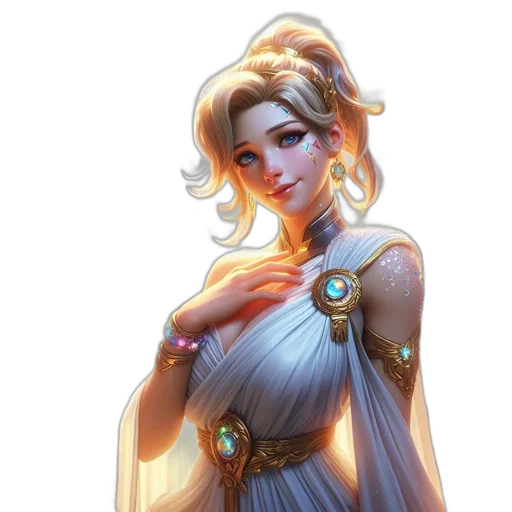 dress, staff, crown, jewelry transparent PNG cut-out