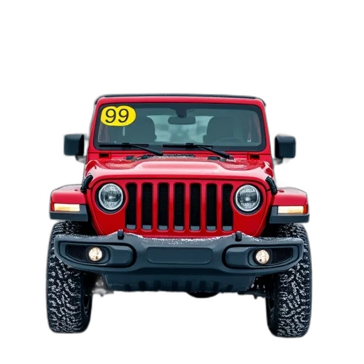car, 3d render, red, jeep transparent PNG cut-out