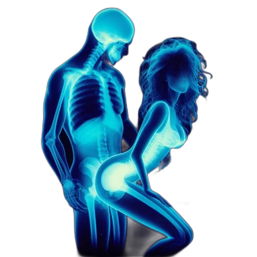 robot, neon lights, two, transparent transparent PNG cut-out