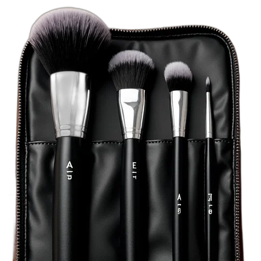 set, five, makeup, brushes transparent PNG cut-out