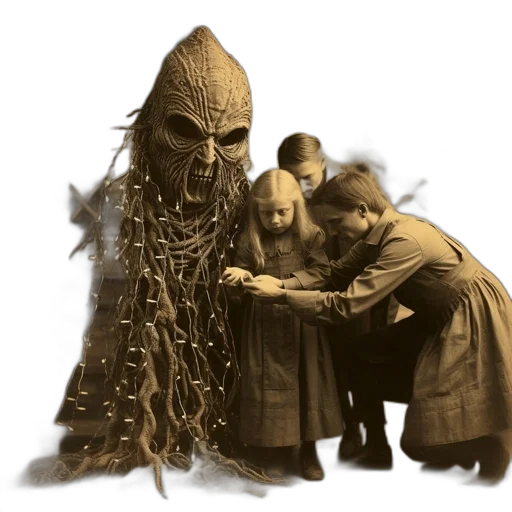 creature, mask, staff, concept art transparent PNG cut-out
