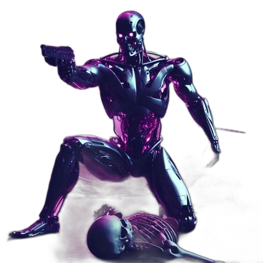 robot, weapon, sword, staff transparent PNG cut-out
