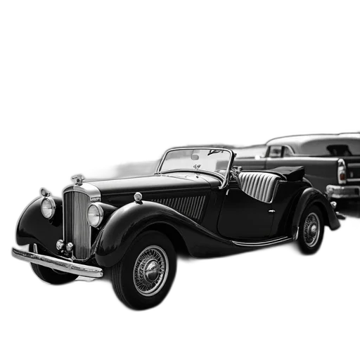 car, 3d render, photorealistic, vintage transparent PNG cut-out