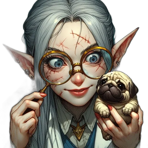 staff, face, creature, fantasy art transparent PNG cut-out
