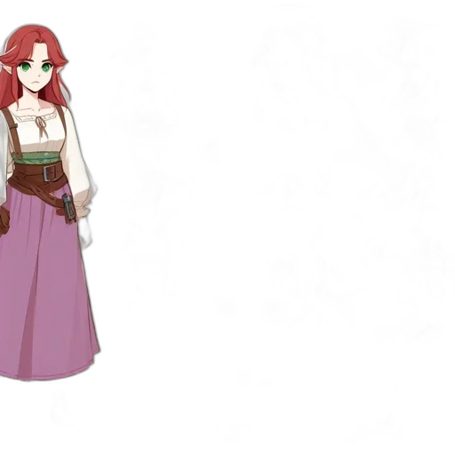 dress, staff, jewelry, concept art transparent PNG cut-out