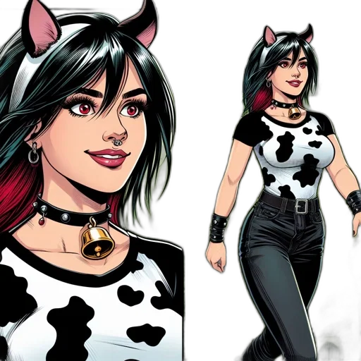 comic book art, concept art, cartoon, two-panel transparent PNG cut-out