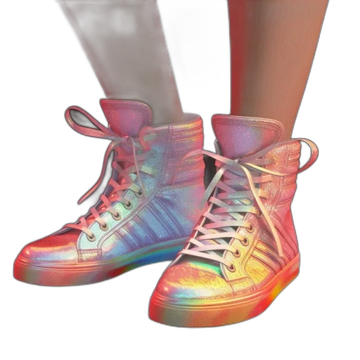 shoes, vaporwave, 3d render, concept art transparent PNG cut-out