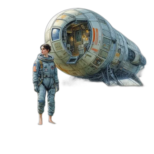 robot, creature, jacket, weapon transparent PNG cut-out