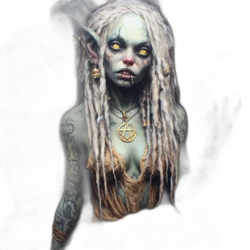 creature, jewelry, staff, face transparent PNG cut-out