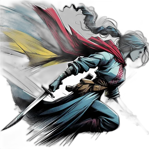 sword, weapon, comic book art, fantasy art transparent PNG cut-out