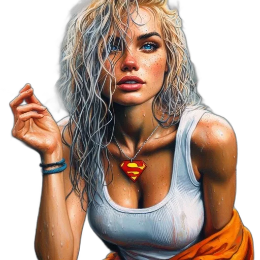 face, comic book art, photorealistic, oil painting transparent PNG cut-out