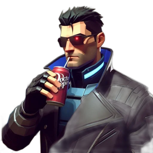 jacket, staff, weapon, face transparent PNG cut-out