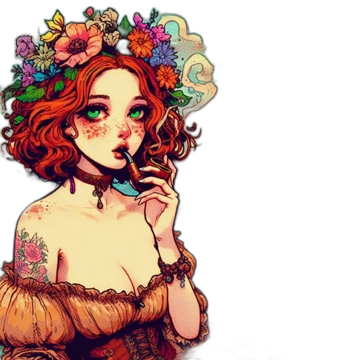 dress, flower, crown, jewelry transparent PNG cut-out