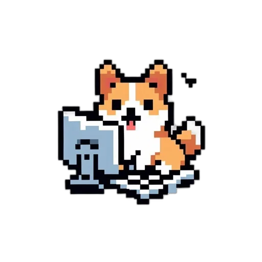 robot, animal, staff, pixel art transparent PNG cut-out