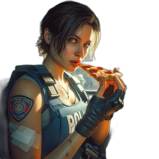 weapon, food, jacket, cyberpunk transparent PNG cut-out