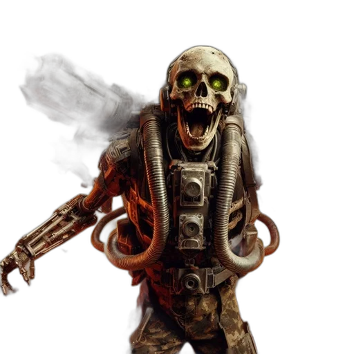 staff, mask, creature, robot transparent PNG cut-out