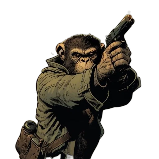 weapon, staff, animal, comic book art transparent PNG cut-out