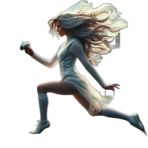 hair, dress, creature, staff transparent PNG cut-out