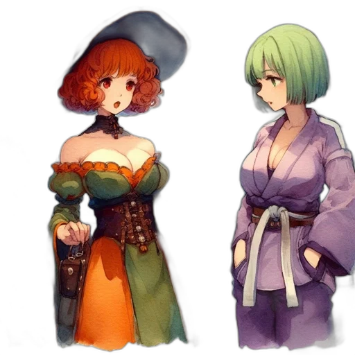 dress, staff, concept art, fantasy art transparent PNG cut-out
