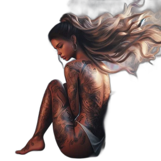 hair, dress, photorealistic, concept art transparent PNG cut-out