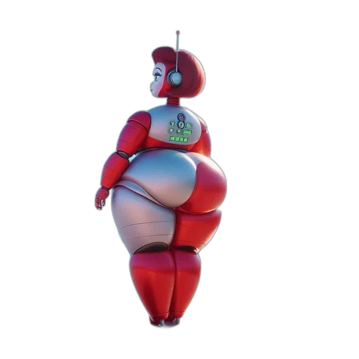 robot, dress, creature, staff transparent PNG cut-out