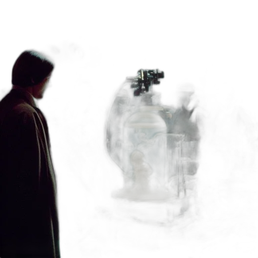 robot, jacket, mask, face transparent PNG cut-out