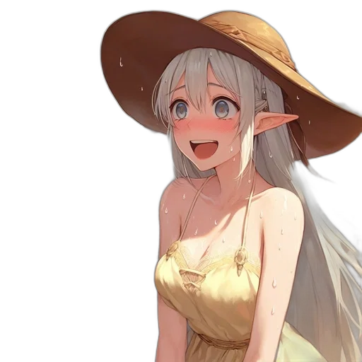 hat, dress, face, creature transparent PNG cut-out