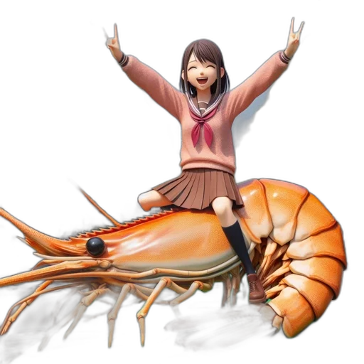 creature, animal, food, 3d render transparent PNG cut-out